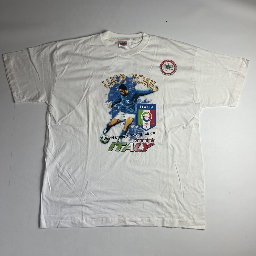 World Cup Luca Toni Italy 2010 South Africa Cafe Gentile Soccer T Shirt Size XL